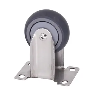 High Quality 3 inch Medium Duty Silent Furniture Shopping Cart Rigid Stainless Steel TPR Caster