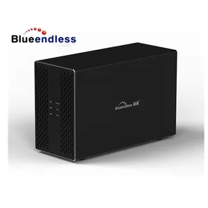 New 3.5 Gen 2 Array 2 bay USB C SATA External Hard Disk Raid 1 HDD Array Enclosure Raid