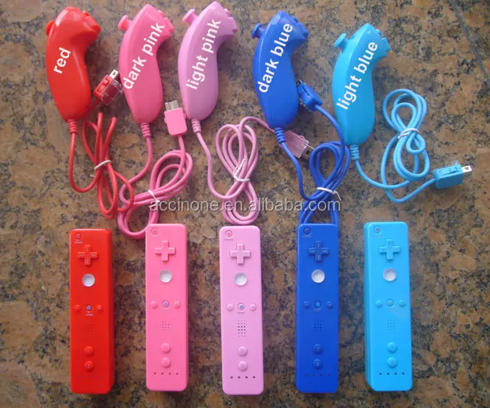 7 colors Wii Remote and Nunchuck Nunchuk Controller for Nintendo Wii High Quality WiiRemote