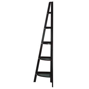 A buon mercato di altezza in legno massello di rovere 5-Shelf scaletta angolo libreria - Product Image 4
