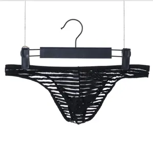 Men's Sexy Transparent Thong Underwear Low Rise See Through Man Briefs Panties