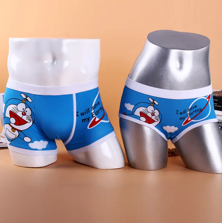 Manufacturer promotion pure cotton cartoon lovers sexy underwear men's cape women's triangle briefs boxer