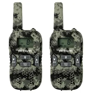 Retevis-Walkie Talkie RT33 para niños, 0,5 W, UHF, PMR FRS/GMRS 8/22CH, linterna de Radio bidireccional, regalo de Navidad, Camuflaje