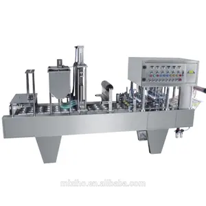 4 mold 6 mold linear water jelly milk cup washing filling and sealing machine