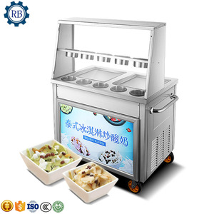 Machine à rouleaux de glace frite, machine à fouetter la glace, plaque froide à glace, multifonctionnelle, personnalisée, pour fruits glacés - Product Image 2