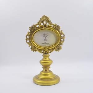 Oval Baroque Ornate Standing <strong>Photo</strong> Resin Frame <strong>Holder</strong> Gold 5x3.5 Bespoke Sizes Colors Detailing Handmade Eco-Friendly - Product Image 3