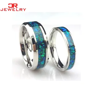 Quality and cheap custom semi-preciouse stones fashion jewelry tungsten wedding rings couple set