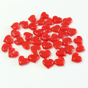<span class=keywords><strong>Colgante</strong></span> de Corazón <span class=keywords><strong>Rojo</strong></span> de Cristal Lampwork de 15 mm para Decoración de Bodas, Abalorio de Corazón - Product Image 4