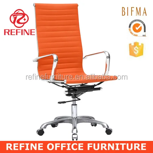 beautiful modern classic executive high back modern orange leather bright color office chair RF-S074O