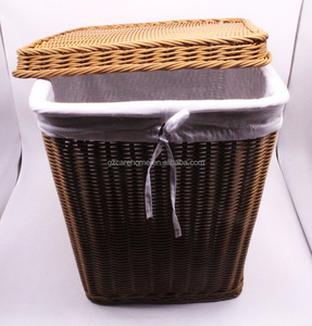 Cesto portabiancheria in plastica rattan lavabile grazioso intrecciato a mano per asciugamano da bagno dell'hotel - Product Image 5