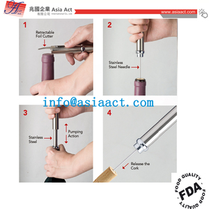 Lovin Air <b>Pump</b> Cork Opener LV210 Stainless Steel with Retractable Foil Cutter - Product Image 3