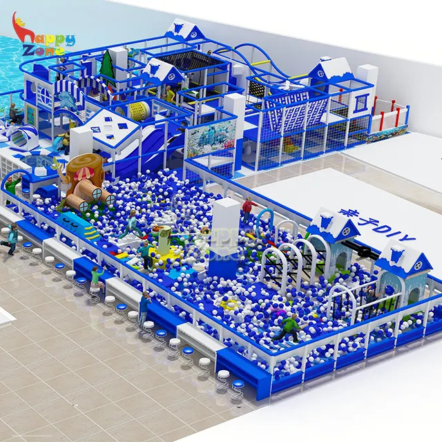 Centro de jogos infantil, centro comercial personalizado de neve interior com labirinto de parque interno para crianças