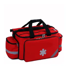 Saco de primeiros socorros médico vermelho para trauma, mochila médica de emergência EMT com costura durável e costuras