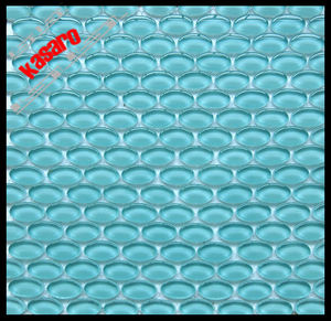 Belle ovale bleu carreaux de verre <span class=keywords><strong>mosaïque</strong></span> de carreaux de verre <span class=keywords><strong>mosaïque</strong></span> ky-zr2013397 bleu de galets - Product Image 1