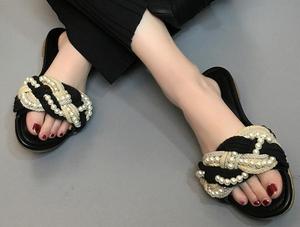 Scarpe basse <span class=keywords><strong>donna</strong></span> estate <span class=keywords><strong>donna</strong></span> elegante elegante <span class=keywords><strong>sandali</strong></span> di perle - Product Image 4