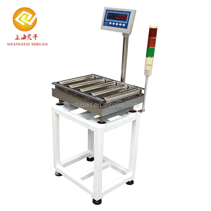 Shanghai Elettronico checkweigher Con Automatico di Allarme di Avvertimento, Pesce di Misura Nastro Trasportatore A Rulli Scala