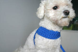 Collar para Perro y Correa a Juego, Correa de Cuero Tejida a Crochet, Arnés de Algodón para Mascotas - Product Image 3