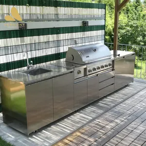 Tủ Bếp BBQ Ngoài Trời Vermonhouse 2022 Hàng Châu Tủ Bếp Lắp Ráp Bằng Thép Không Gỉ 304