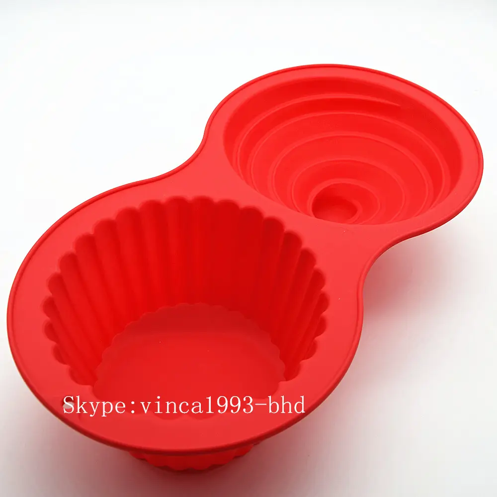 Gigante cupcake pan resistente ao calor anti-aderente forma redonda máquina de lavar louça silicone baking bolo pan