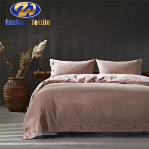 Nhà Máy Trực Tiếp 100% Linen Dệt Duvet Cover Set Màu Rắn 200TC Tùy Chỉnh Bộ Đồ Giường Cho Nhà Sử Dụng - Product Image 5
