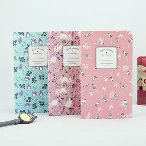 Wholesale School Custom Printed Office School Supplies Paper Cover Floral Exercise Notebook