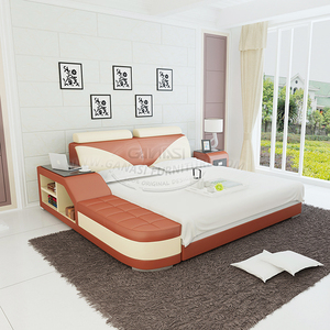 Foshan Trade Multi función de almacenamiento de cuero de vaca proveedor de fábrica Bedset muebles - Product Image 4