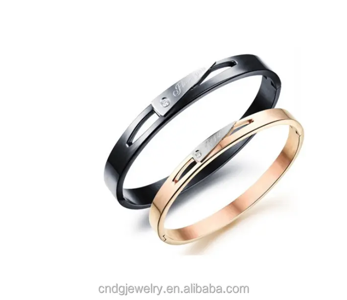Ebay quick sell hand decoration wholesale lovers engraved titanium steel bracelet south Korean fashion bracelet