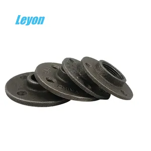 Wholesale pipe fittings 1 2-Black Iron 4 holes deacorative pipe flange DIY home decor pipe fittings