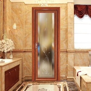 Portes intérieures en verre dépoli en aluminium de conception moderne WANJIA, portes en verre à battants personnalisées, <span class=keywords><strong>porte</strong></span> à battants en aluminium - Product Image 2