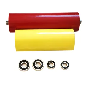 Rolo transportador de retorno de tubo de 89 mm vermelho para patins com rolamento de esferas C3