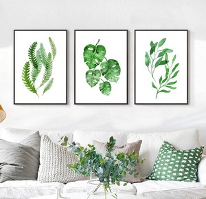 Khách sạn tác phẩm nghệ thuật Nhà cung cấp tùy chỉnh vải sơn tường nghệ thuật hiện đại màu xanh lá cây nhà máy Vải in nghệ thuật sơn dầu, tường trang trí nội thất sơn - Product Image 3