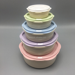 Thân Thiện Với Môi 5 Cái Nhựa Tròn Cầu Vồng Thực Phẩm Bát Và Hộp Ăn Trưa Và Thực Phẩm <span class=keywords><strong>Container</strong></span> Set Bữa Ăn Prep <span class=keywords><strong>Container</strong></span> - Product Image 4