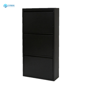 Mueble italiano para el hogar, mueble negro superfino, ahorrador de espacio, acero, 4 niveles, Zapatero de Metal - Product Image 2