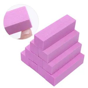 Yiwu Groothandel Roze Kleur Manicure Slijpen Schuren Nail File Block Groothandel Spons 4 Side Nail Buffer