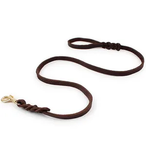 products Aliexpess Ebay hot sale dog braided full grain brass pet safety accessories wholesale pet dog leather leash