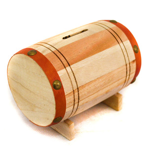 <span class=keywords><strong>Tirelire</strong></span> en bois en forme de tonneau à vin personnalisable, jouet éducatif, pot en bois - Product Image 1
