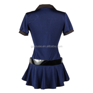 Costume de policière sexy bleu pour Halloween, déguisement pour adultes, uniforme de policière féminine, Politie (chapeau + ceinture + menottes) - Product Image 4