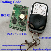 Module récepteur RF sans fil superhétérodyne HCS301 433 MHz avec décodeur, code roulant, fonction d'éclairage LED, certifié RoHS et FCC