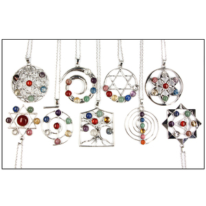 7 차크라 보석 펜던트 목걸이 Reiki 에너지 치유 크리스탈 지적 Dowsing 점 진자 - Product Image 6