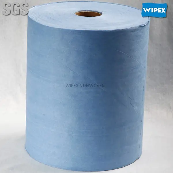 항주 wipex nonwoven spunlace 부드러운 푸른 센터 피드 롤 헝겊