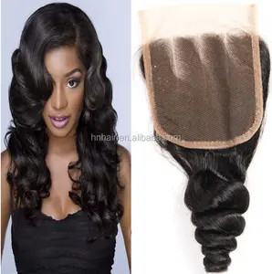 4*4 lace closure real person wig lips hair piece loose weave real hair make up the block