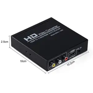 Convertidor HDMI a HDMI AV CVBS RCA, convertidor de vídeo compuesto a HDMI, adaptador Coaxial de 3,5mm, Audio 720P/1080P, convertidor de vídeo HD