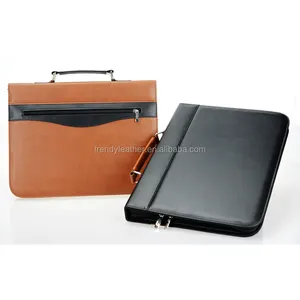Custom A3 size PU leather file folder portfolio bag