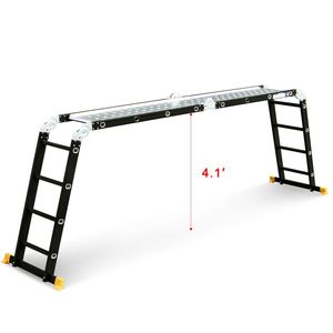 De aluminio y material de acero combinación 4 plegable 4 pasos multipropósito plegable <span class=keywords><strong>escalera</strong></span> - Product Image 4
