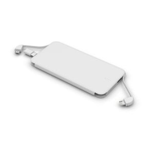 Высококачественный тонкий портативный OEM 2 кабеля, встроенное зарядное устройство, внешний аккумулятор 5000 мАч - Product Image 1