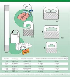Rectangular PP Hang Tab <b>Label</b> with Circular Cutout for Display Use <b>Waterproof</b> Offset Silkscreen Printing Business Shopping - Product Image 1