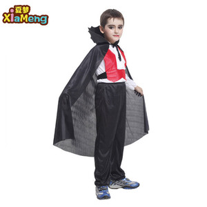 Niños de halloween cosplay niños vampiro Conde traje para niños negro tulle partido capa ropa - Product Image 4