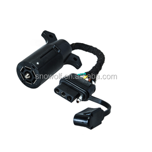 Phong Cách mỹ 7-4 Pin Trailer 4 Way Pin Wire Harness Adapter Nối Với An Toàn Tab-pin Bụi Che - Product Image 4