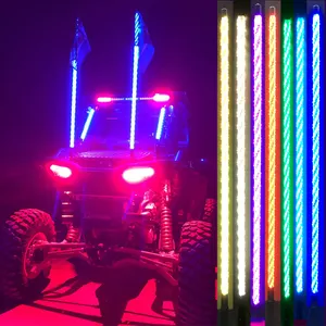 Multiple RGB Color Wrapped LED Whip With Quick Released Base For ATV/UTV/Off-road