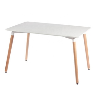 Mesa de <span class=keywords><strong>comedor</strong></span> de las piernas de madera de escritorio del rectángulo sólido del MDF de <span class=keywords><strong>4</strong></span> plazas vendedor caliente - Product Image 2